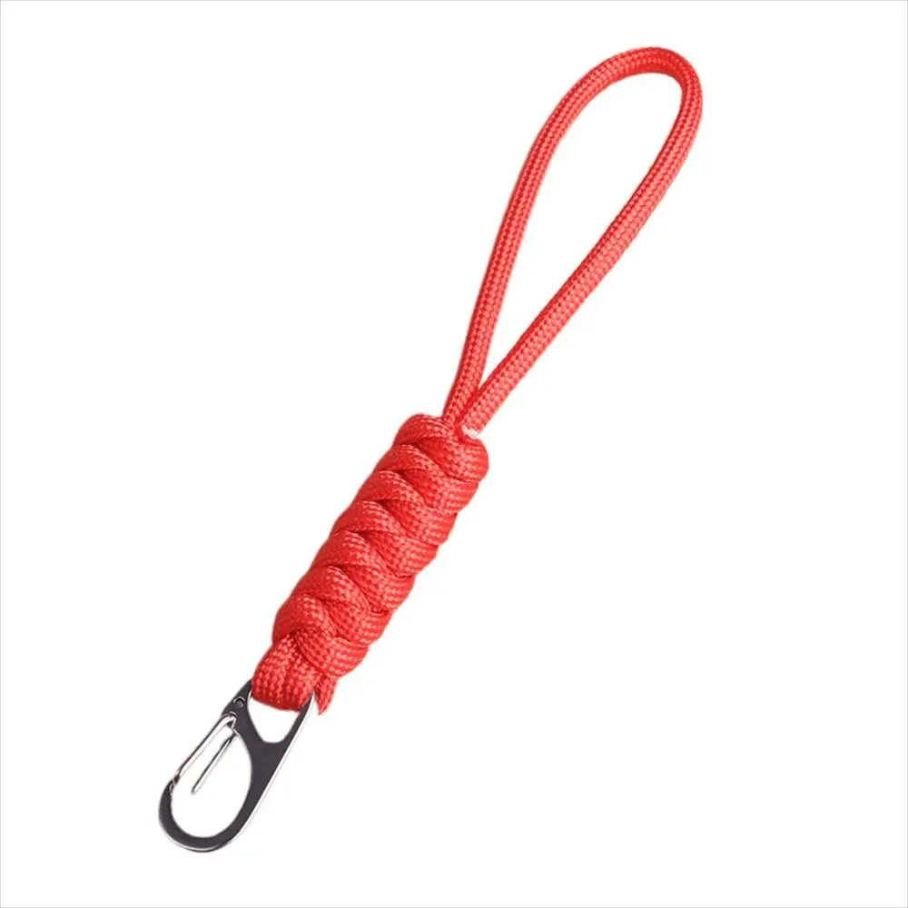 Snake Knot Paracord Keychain Outdoor Rope Handmade Braided Woven Keychain Metal Backpack Buckle Umbrella Rope Keyring