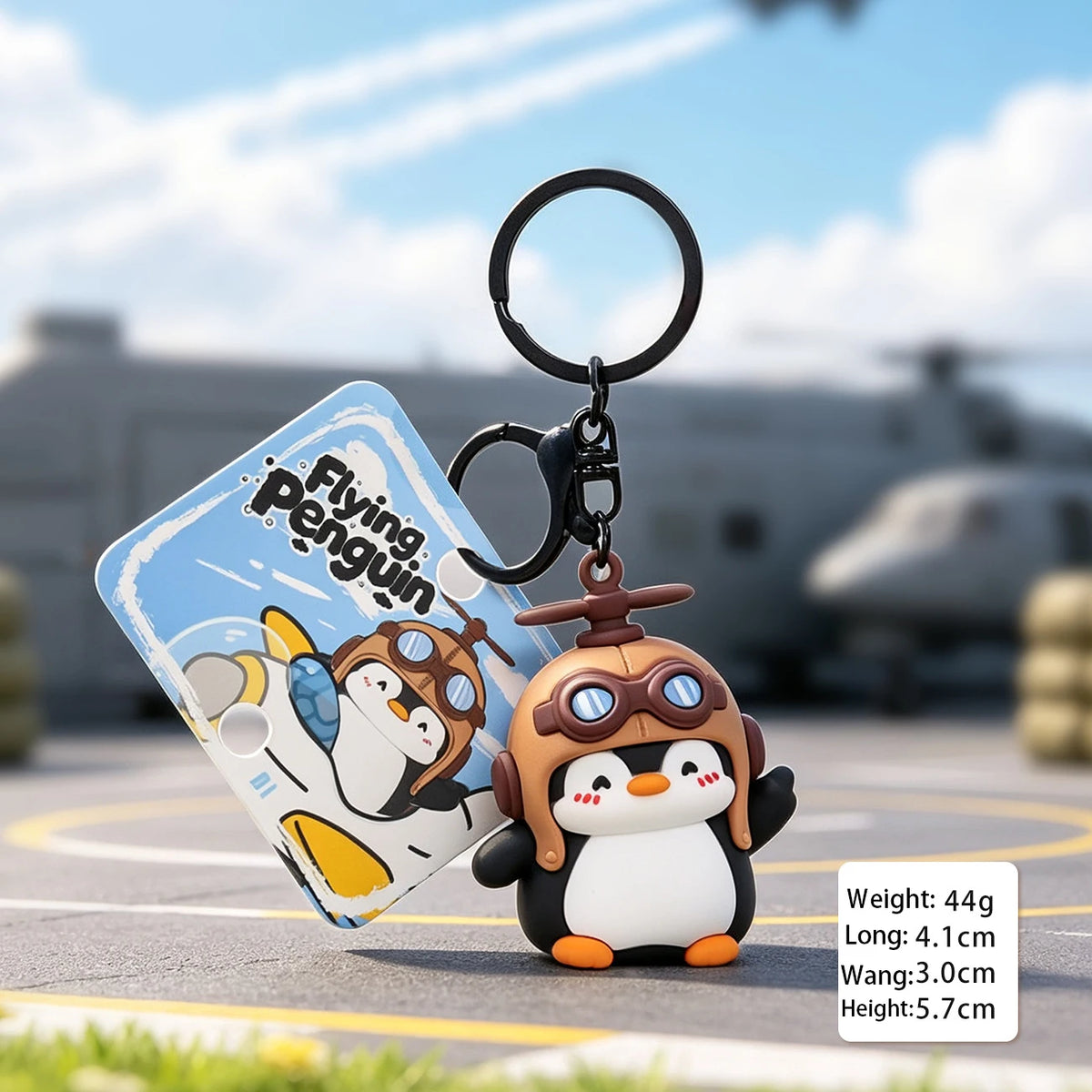 Pilot Penguin Bag Charm Keychain