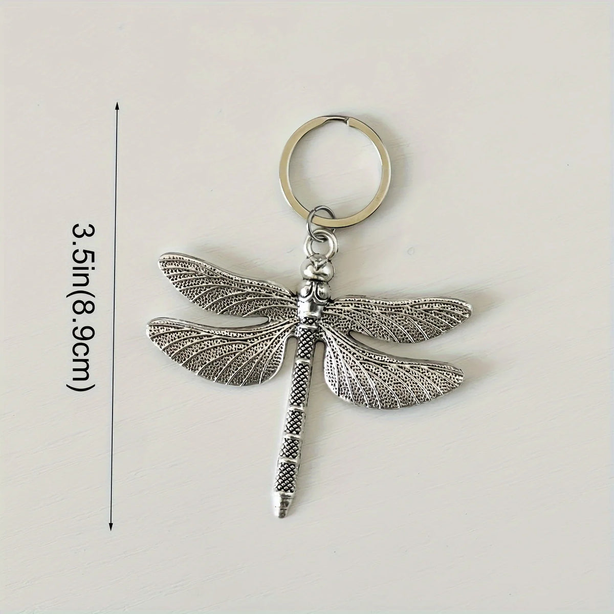 Dragonfly Keychain with Antique Silver Finish