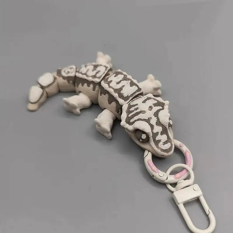 Articulated Gecko Keychain with Movable Limbs