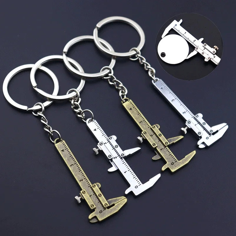 Movable Vernier Caliper Keychain in Zinc Alloy