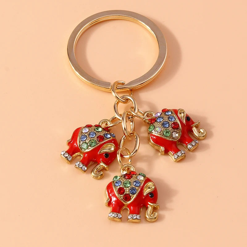 Enamel Ladybug Keychain with Silver-Tone Ring