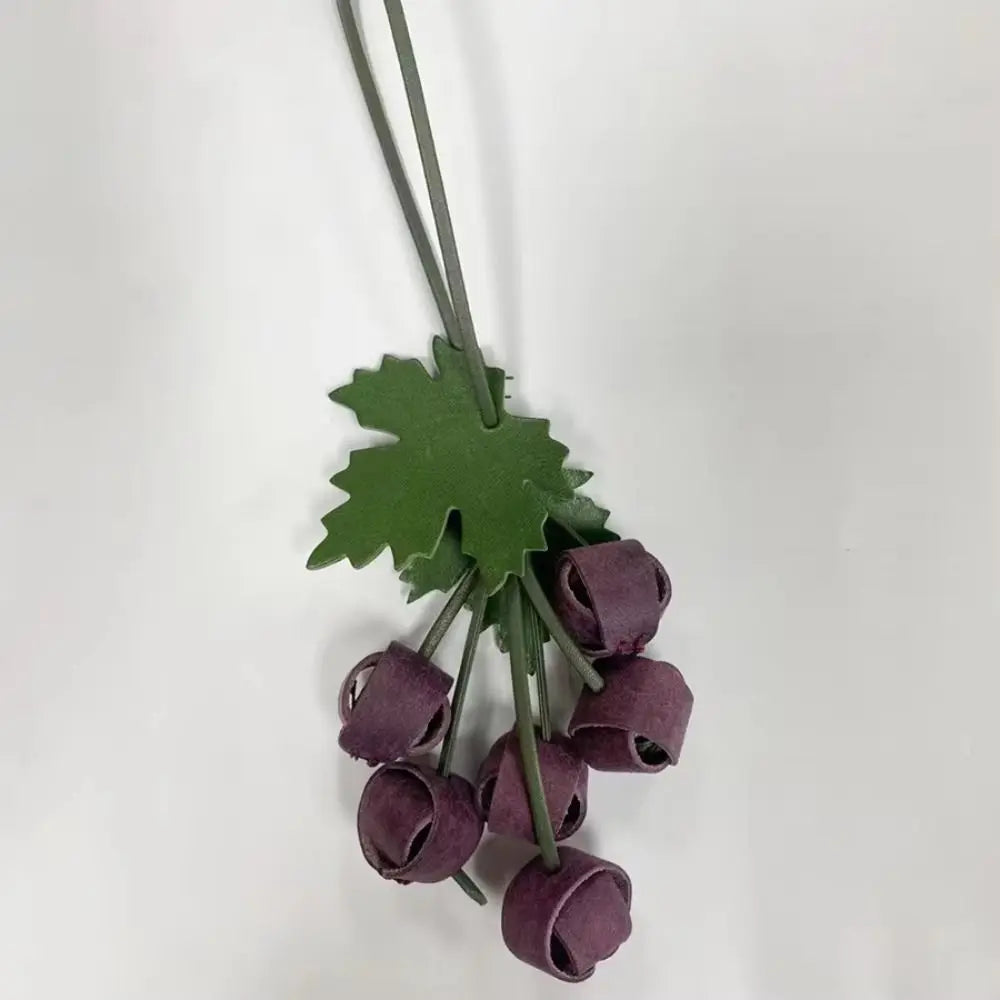 Woven Grape Bag Charm in PU Leather