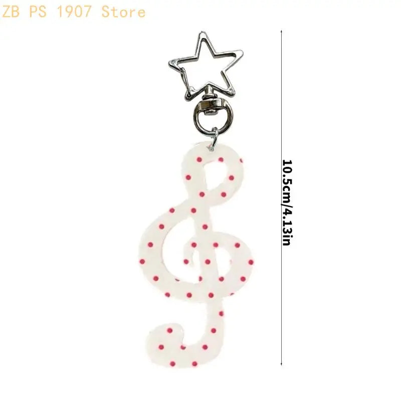 Modern  Keychain Featuring Music Note Lightweight Compact Everyday Accessory 55KA
