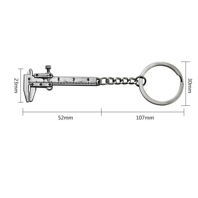 Movable Vernier Caliper Keychain in Zinc Alloy