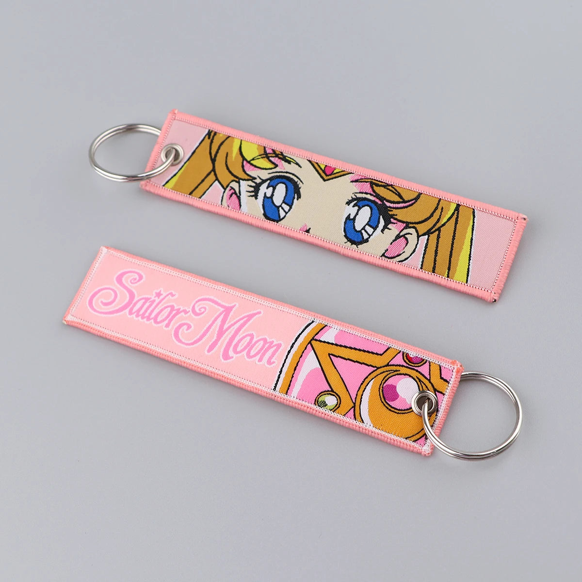 Embroidered Anime Cat Fabric Key Tag