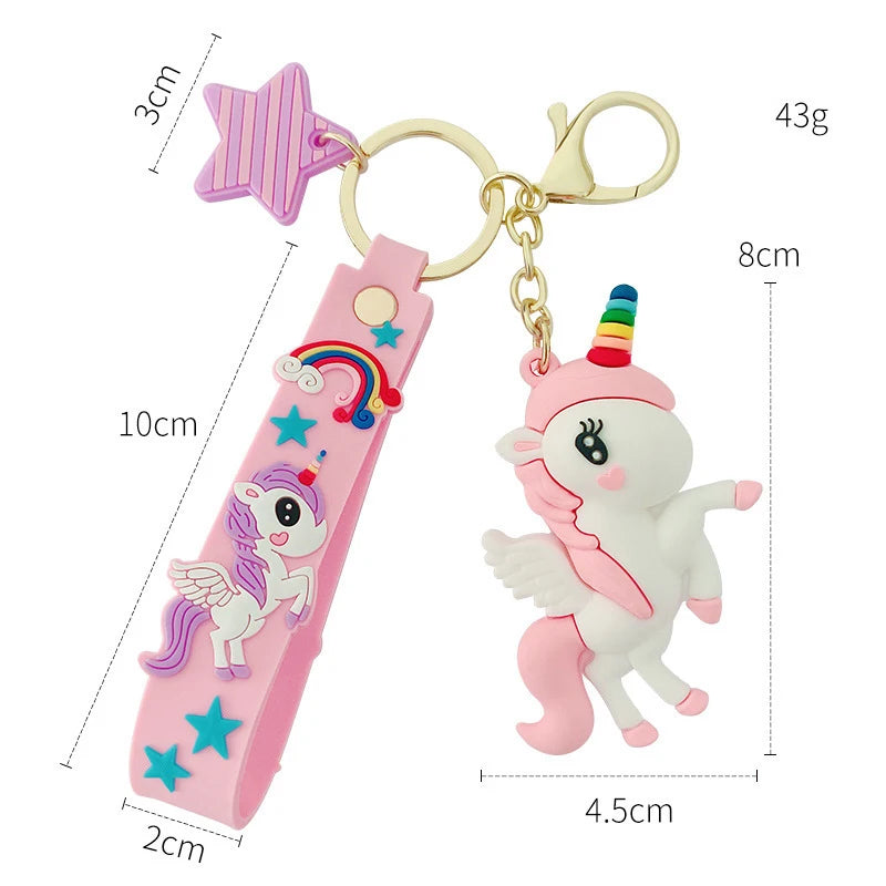 Unicorn Charm Keychain with Wristlet Strap