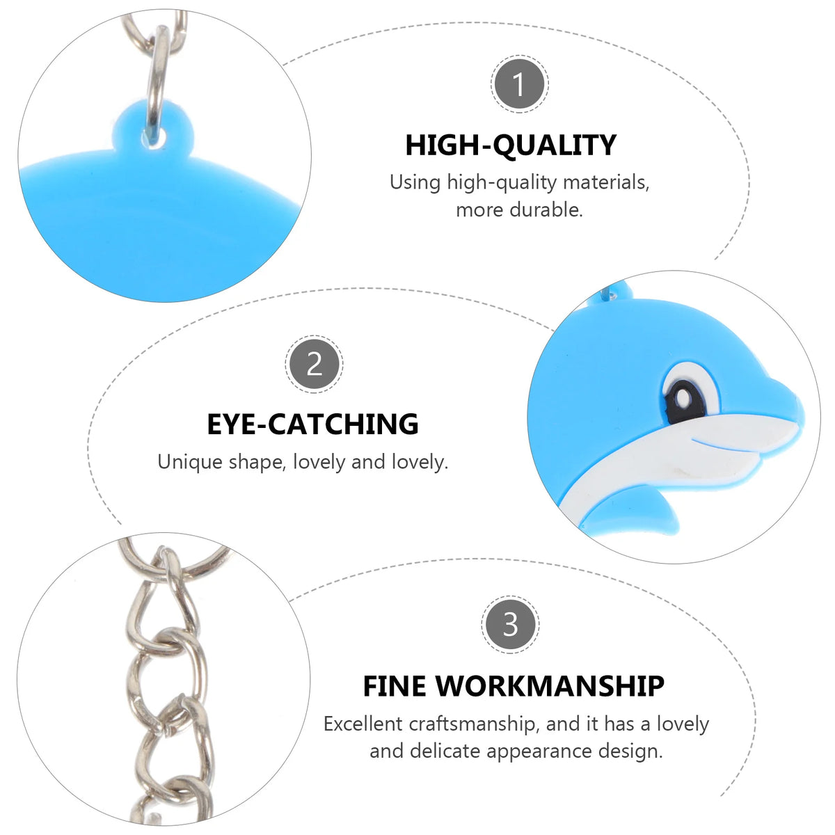 Dolphin Keychain and Bag Pendants, 21-Pack
