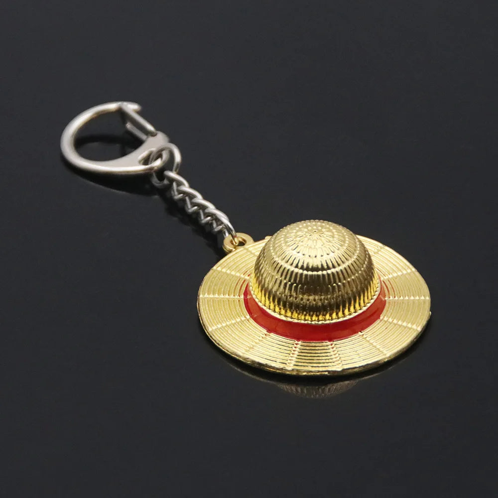Anime Straw Hat Zinc Alloy Keychain