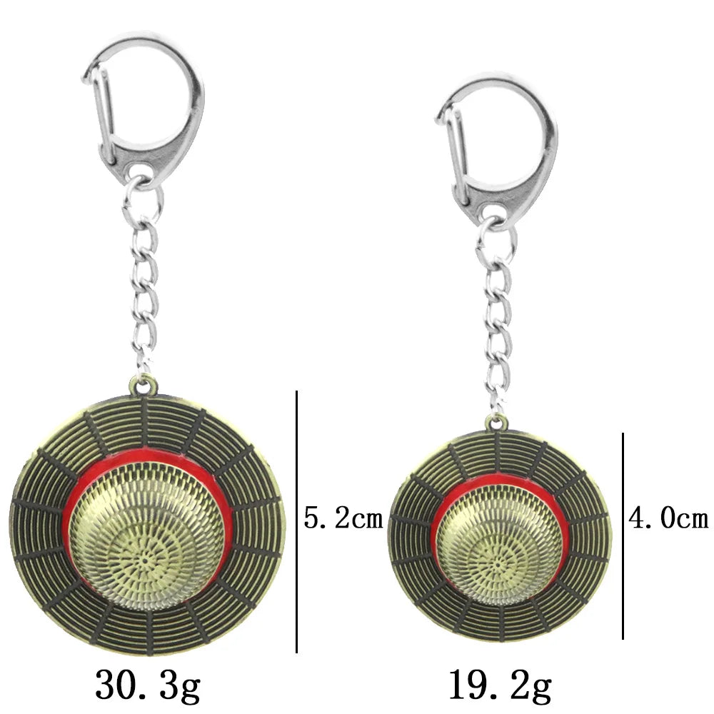 Anime Straw Hat Zinc Alloy Keychain