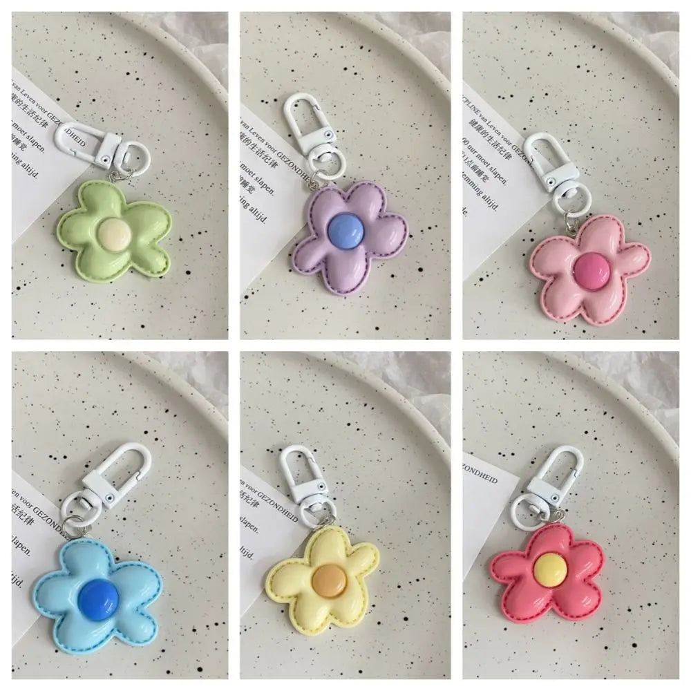 Resin Flower Charm Keychain with Swivel Clip