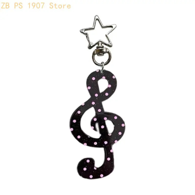 Modern  Keychain Featuring Music Note Lightweight Compact Everyday Accessory 55KA