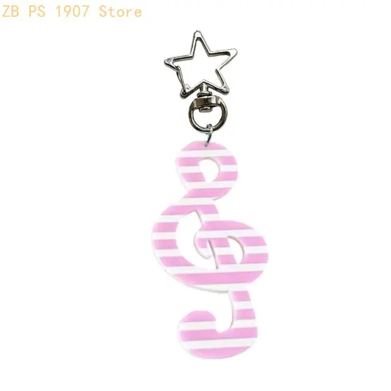 Modern  Keychain Featuring Music Note Lightweight Compact Everyday Accessory 55KA