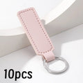 Double-Sided PU Leather Keychain Set, 10-Pack