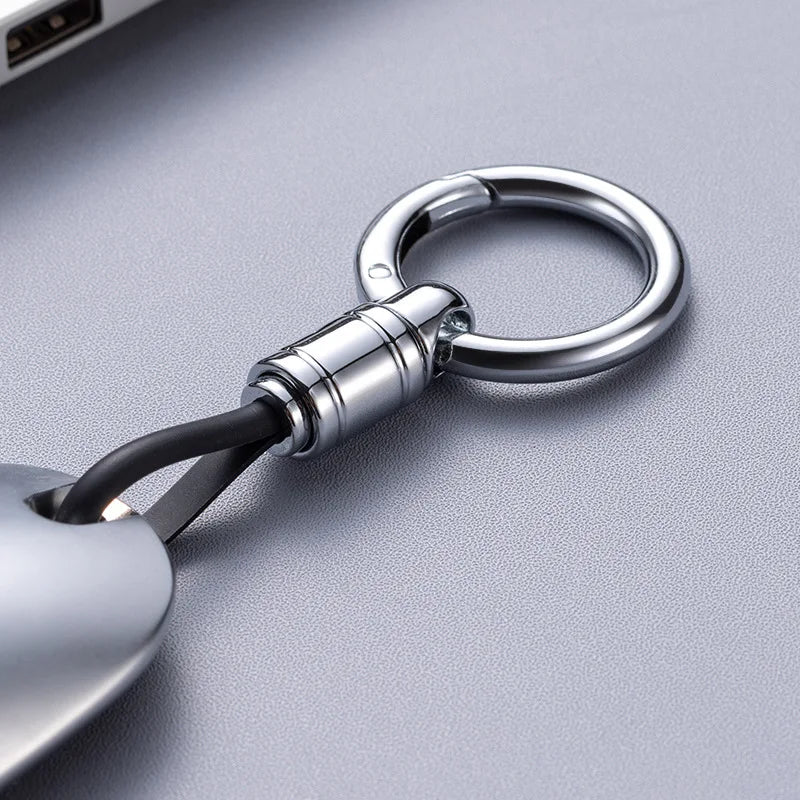 Keychain Attachment with Metal Clasp and Flexible Loop