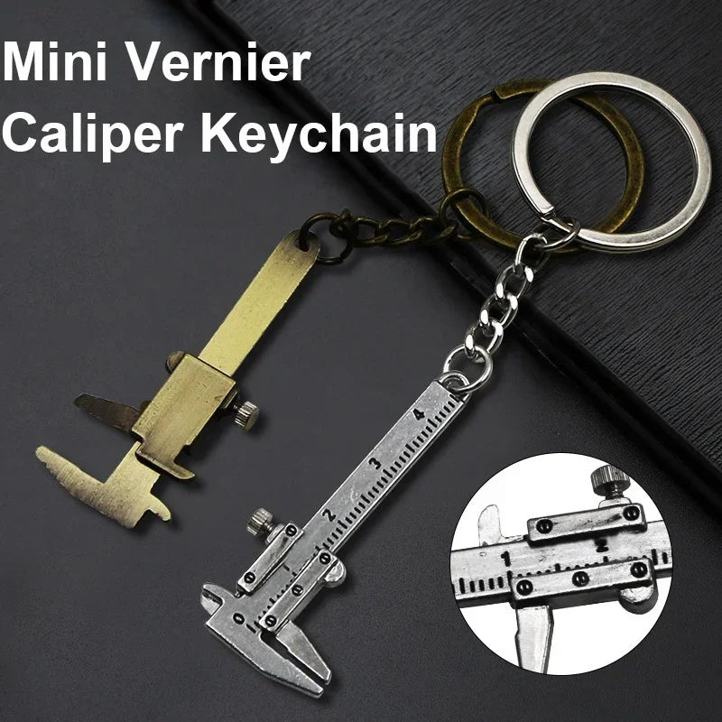 Movable Vernier Caliper Keychain in Zinc Alloy