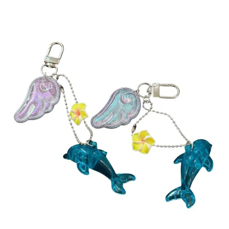 Y2K Dolphin Keychain Retro Alloy Adorable Creative Charm for Purse Backpack Holiday Party Small Gift Accessory