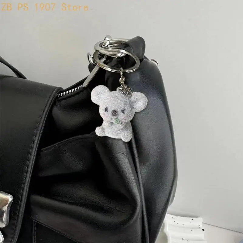 Flocked Koala Charm with Split Key Ring