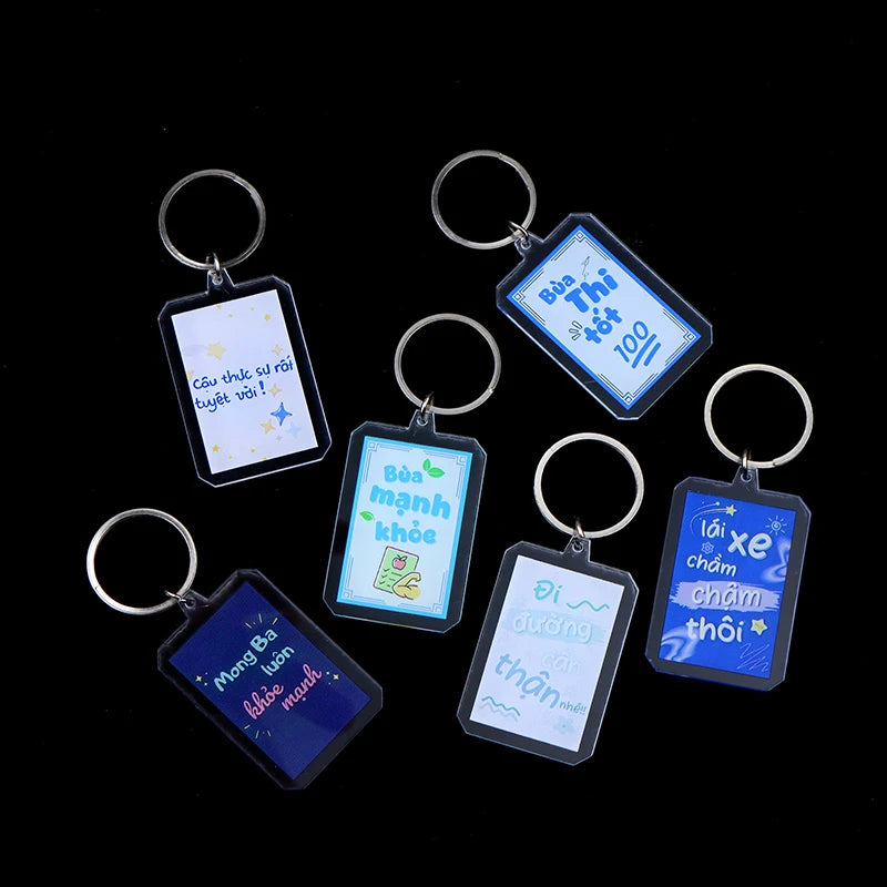 Slim Acrylic Cartoon Keychain Charm