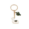 Alpaca and Cactus Charm Keychain