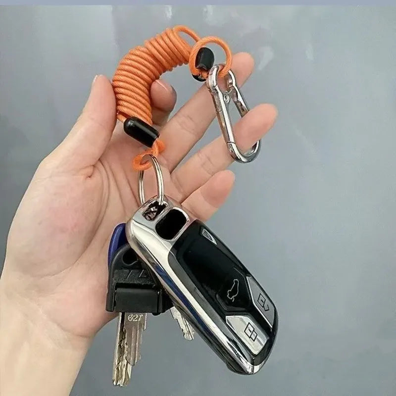 Retractable Coiled Keychain with Steel Core