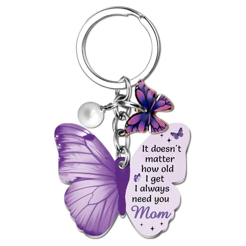 Butterfly Keychain with Inspirational Verse