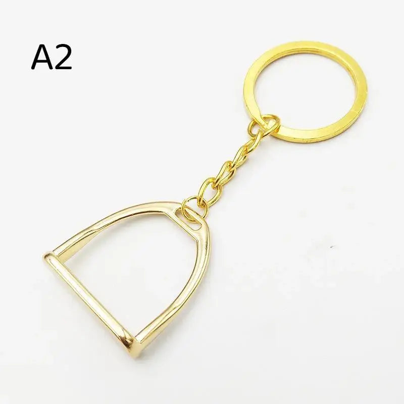 Equestrian Stirrup Keychain with Polished Finish