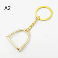 Equestrian Stirrup Keychain with Polished Finish