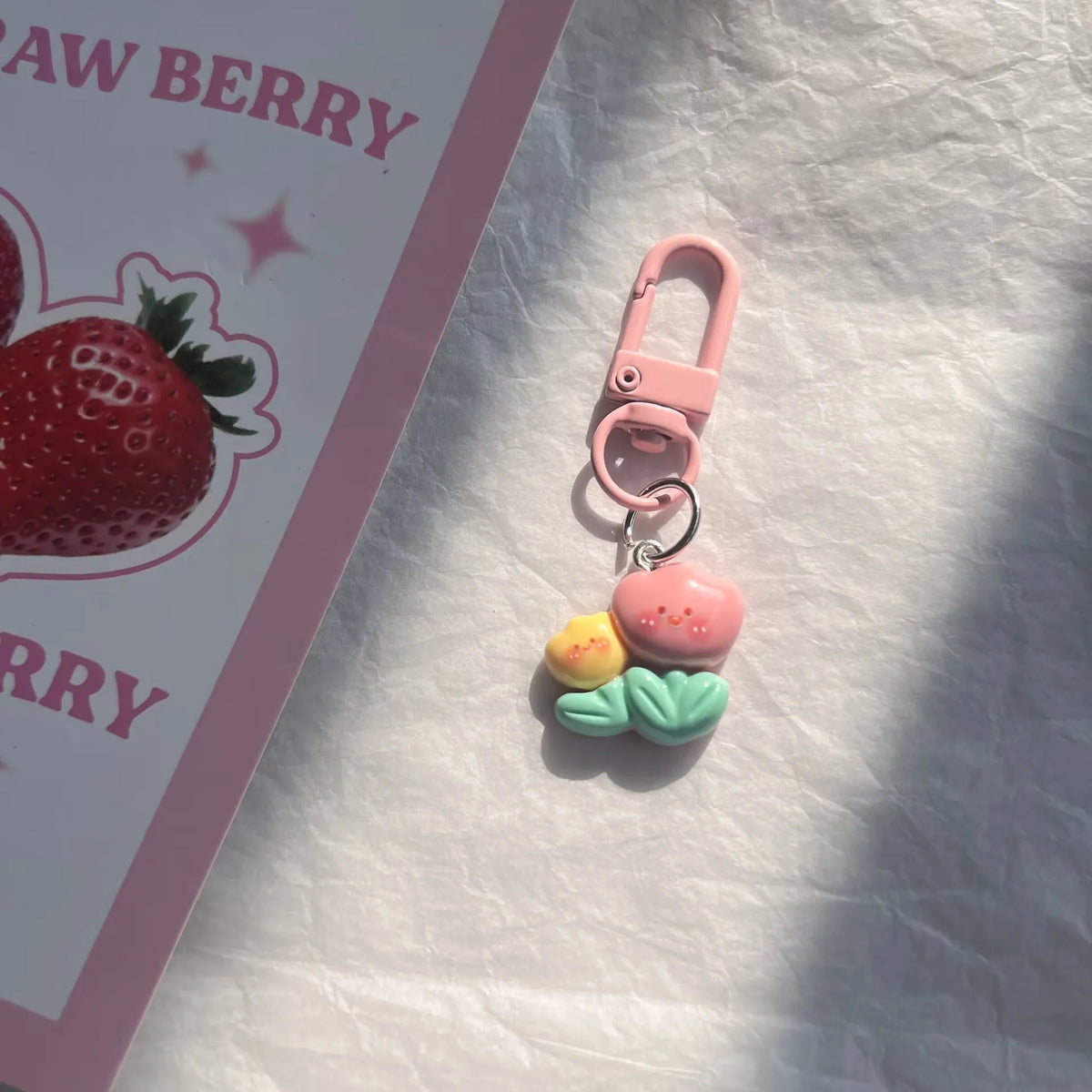 Pastel Bunny and Flower Resin Bag Charm