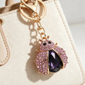 Ladybug Keychain with Purple Rhinestones