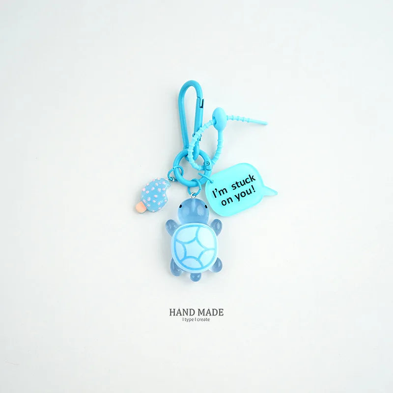 Turtle Keychain Colorful Night Light Turtle Pendant Cute Keychain Gift - For Women's Handbag Backpack Car Keys Pendant