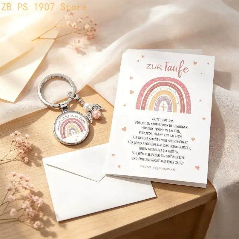 Faith Rainbow Keychain Charm in Zinc Alloy