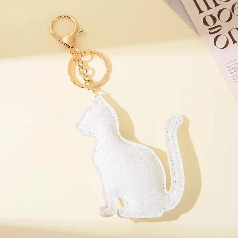 Cat-Shaped Keychain with Zinc Alloy Clasp