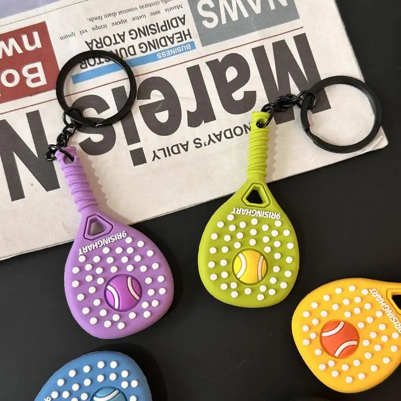 Tennis Racket and Ball Keychain Charm