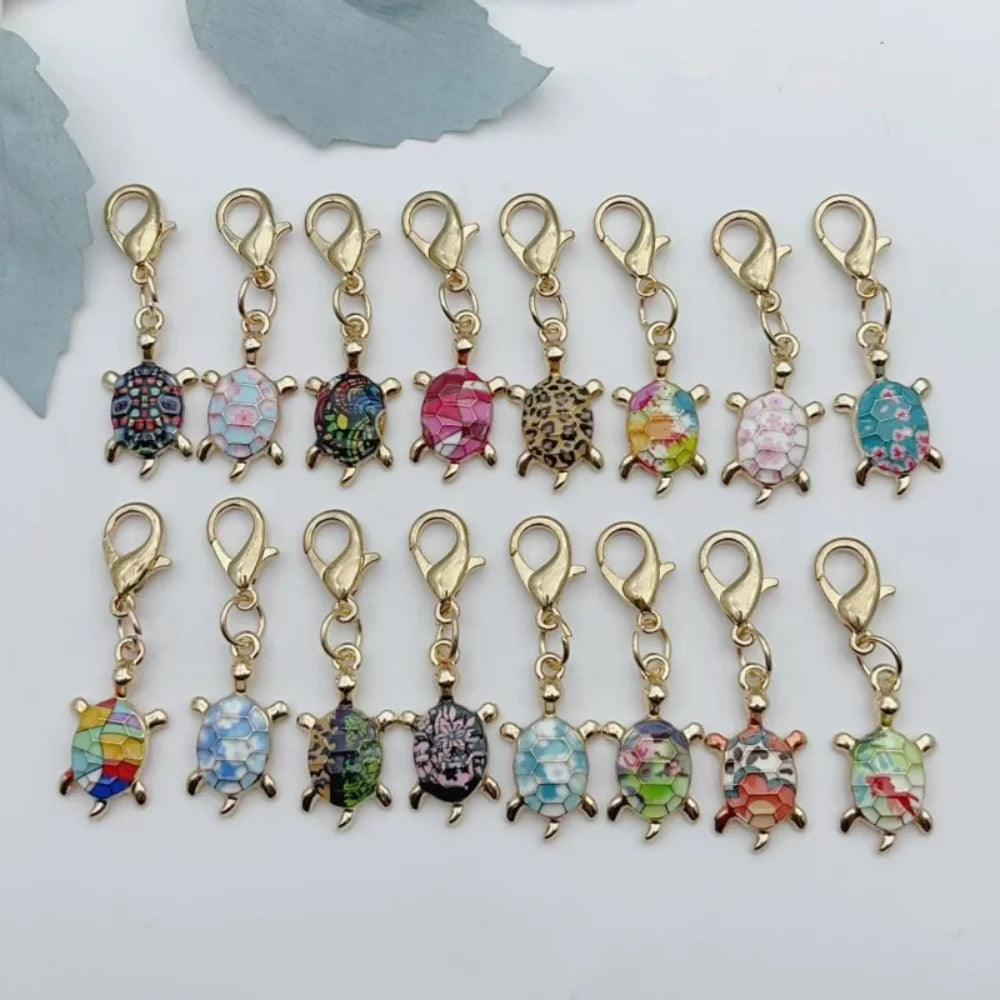 Zinc Alloy Turtle Charm Keychains