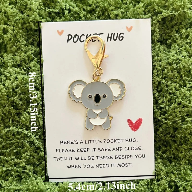 Koala Charm Keychain with Inspirational Hug Card