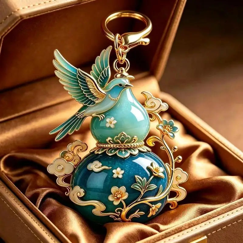 Enamel Blessing Keychain Luxury High End Metal Pendant Premium Bag Charm for Office Lady Bag Decoration