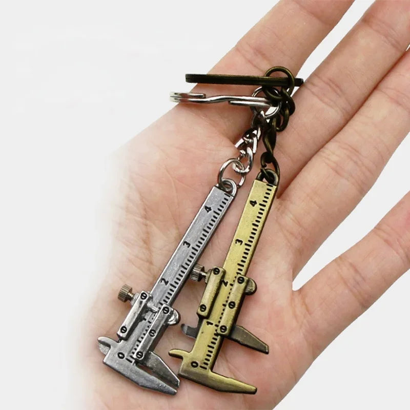 Movable Vernier Caliper Keychain in Zinc Alloy