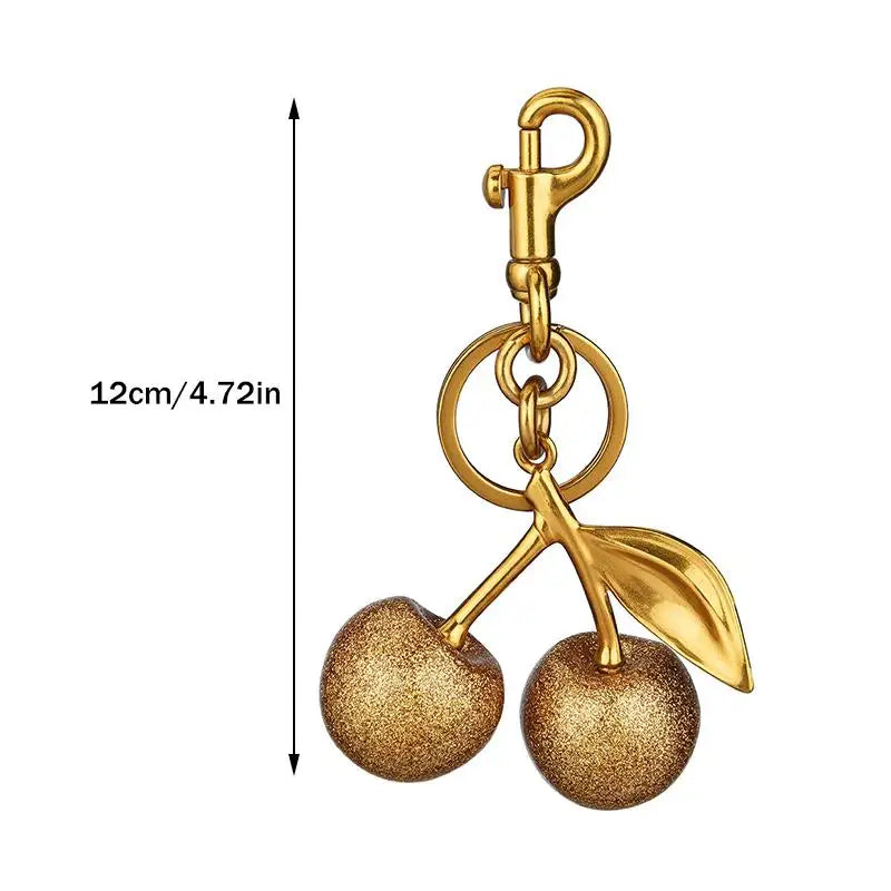 Cherry Keychain Bag Charm For Purses Cute Keyring Accessories Women Fashionable Handbag Gift