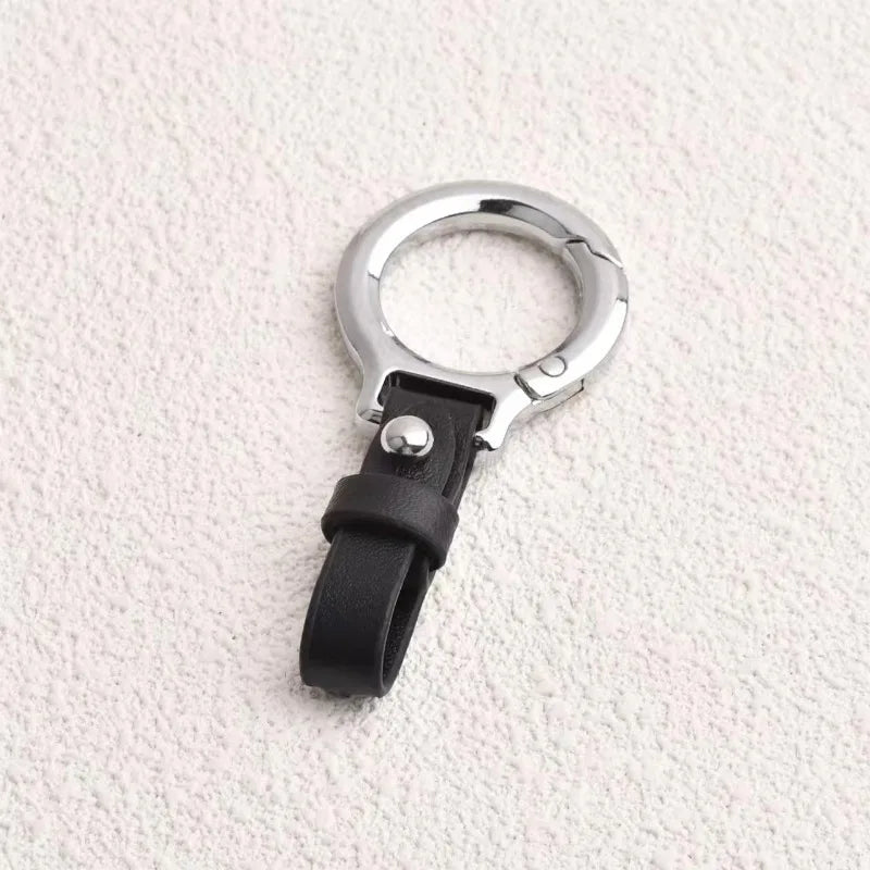 Classic Leather and Metal Car Keychain