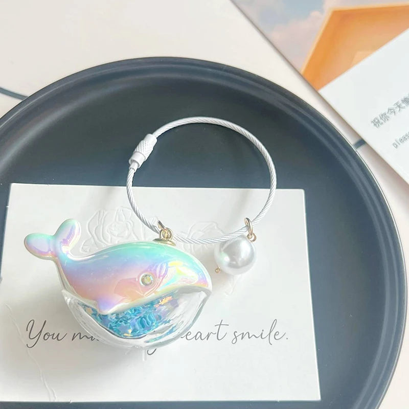 Cute Whale Dolphin Keychain Marine Animal Doll Kawaii Keyring Car Key Chain Accessories For Men Women Couple Bag Jewelry