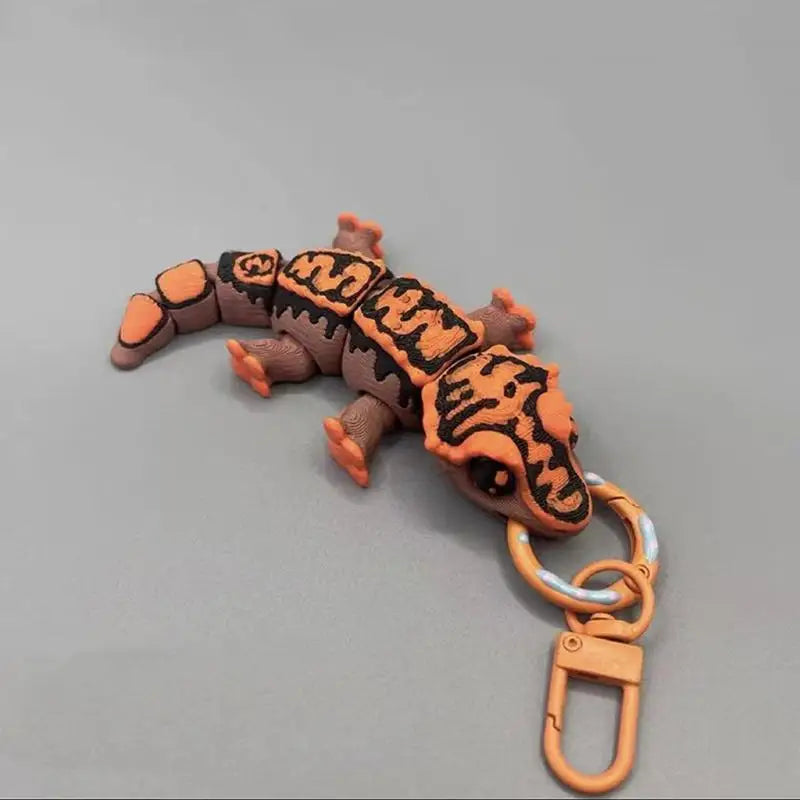 Articulated Gecko Keychain with Movable Limbs