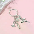 Ballet Dancer Charm Keychain with Engraved Tag