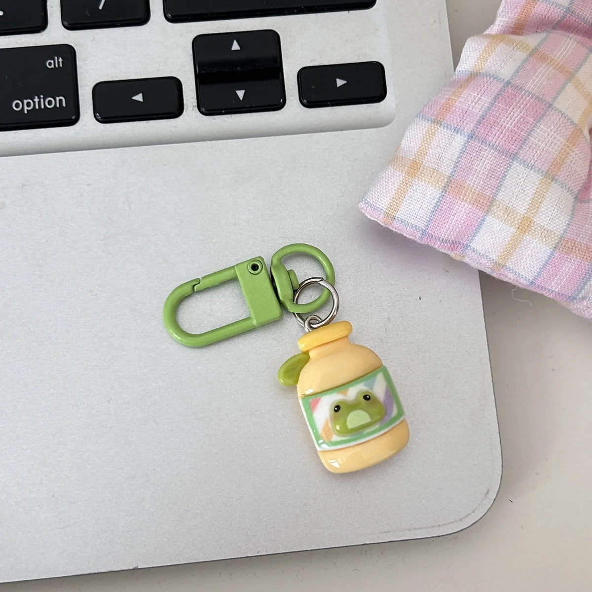 Cartoon Frog Keychain with Lobster Clasp