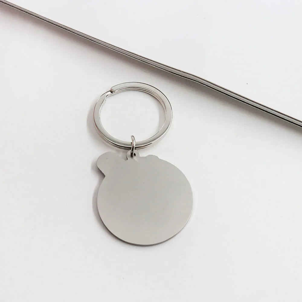 Round Cartoon Character Keychain in Zinc Alloy