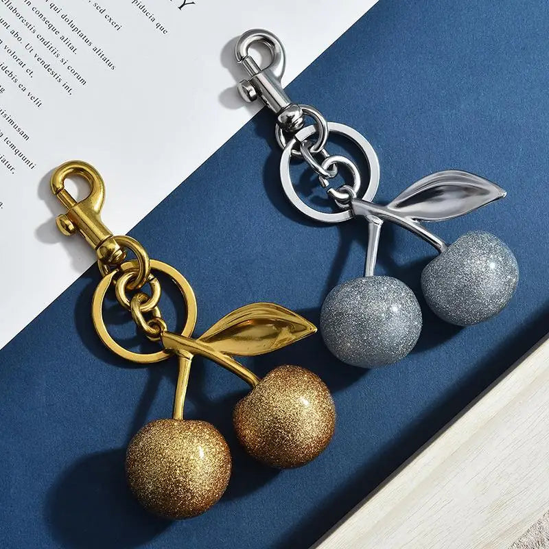 Cherry Keychain Bag Charm For Purses Cute Keyring Accessories Women Fashionable Handbag Gift