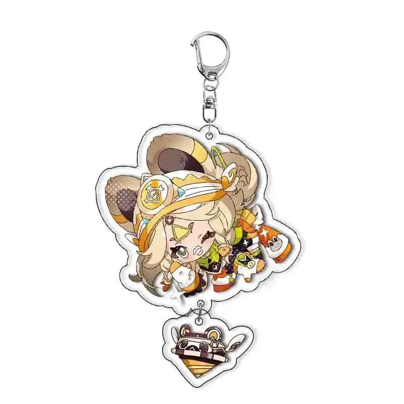 Acrylic Character Keychain with Silver-Plated Ring