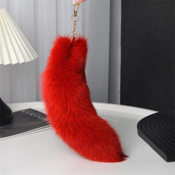 Fox Tail Keychain with Swivel Clasp