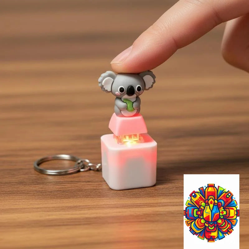 Rechargeable Mechanical Switch Keychain with LED and Sound