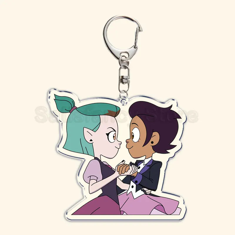 Printed Acrylic Character Keychain with Metal Clasp
